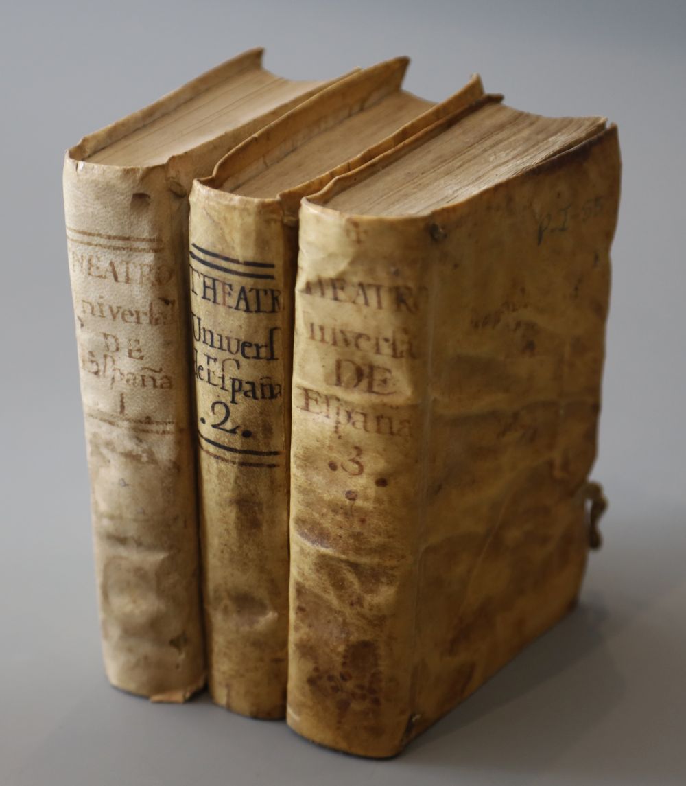 Garma y Salcedo, Francisco Xavier - Theatro Universal de Espana ..., 3 vols, vellum, 8vo, Madrid, 1738